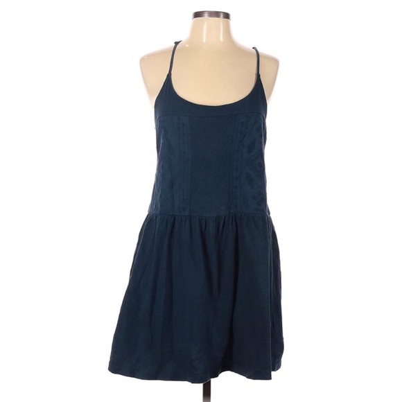 Roxy Beaches Strappy Embroidered Blue Racerback Dress - Picture 9 of 14